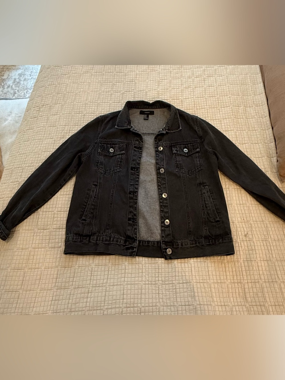 Forever 21 Black Denim Jacket - Button Front